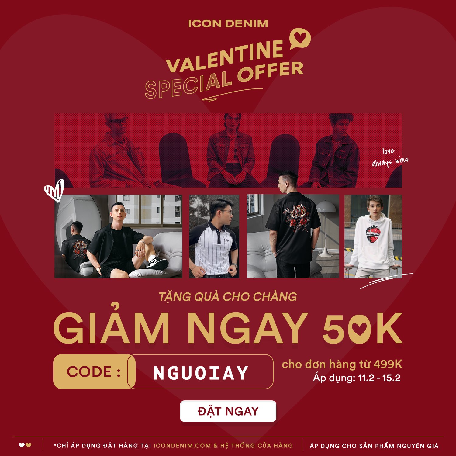 NHẬN ƯU ĐÃI 50K ĐƠN 499K - Sắm Ngay Quà Valentine Cho Chàng!