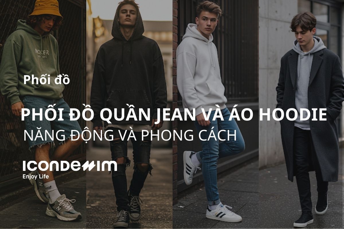 10 cách phối đồ áo hoodie quần jean cực chất