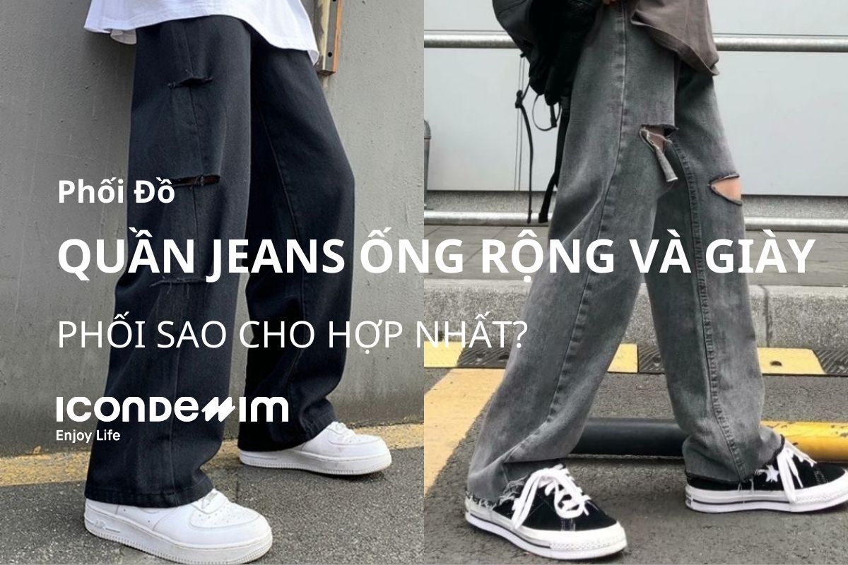 Bí kíp phối giày cho quần jeans ống rộng: Diện sao cho trendy?