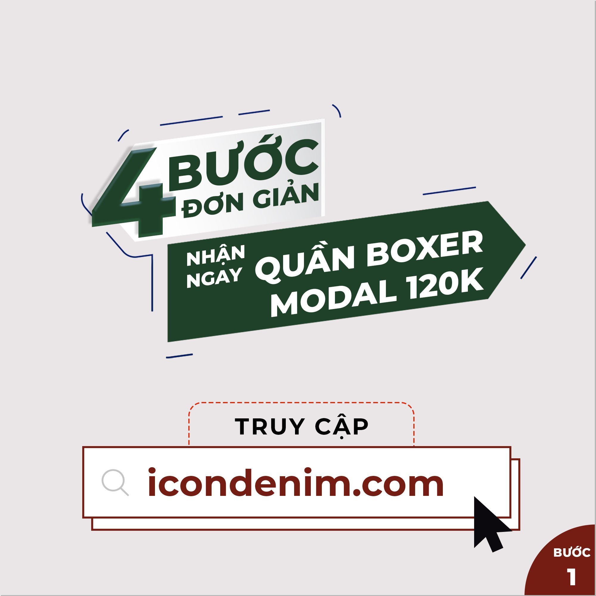 Chào Năm Mới 2022 - 4 Bước Săn Deal 0Đ Quần Boxer Modal 120K