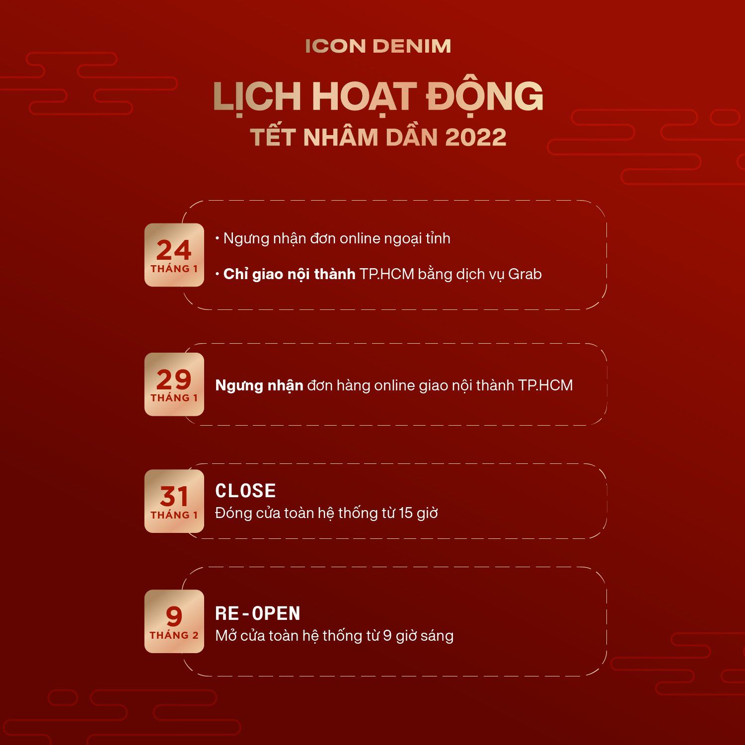 Lịch Hoạt Động Tết Nhâm Dần
