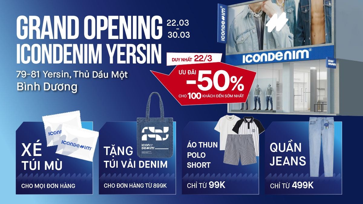 Khai Trương Cửa Hàng Thời Trang Nam ICONDENIM Tại Bình Dương