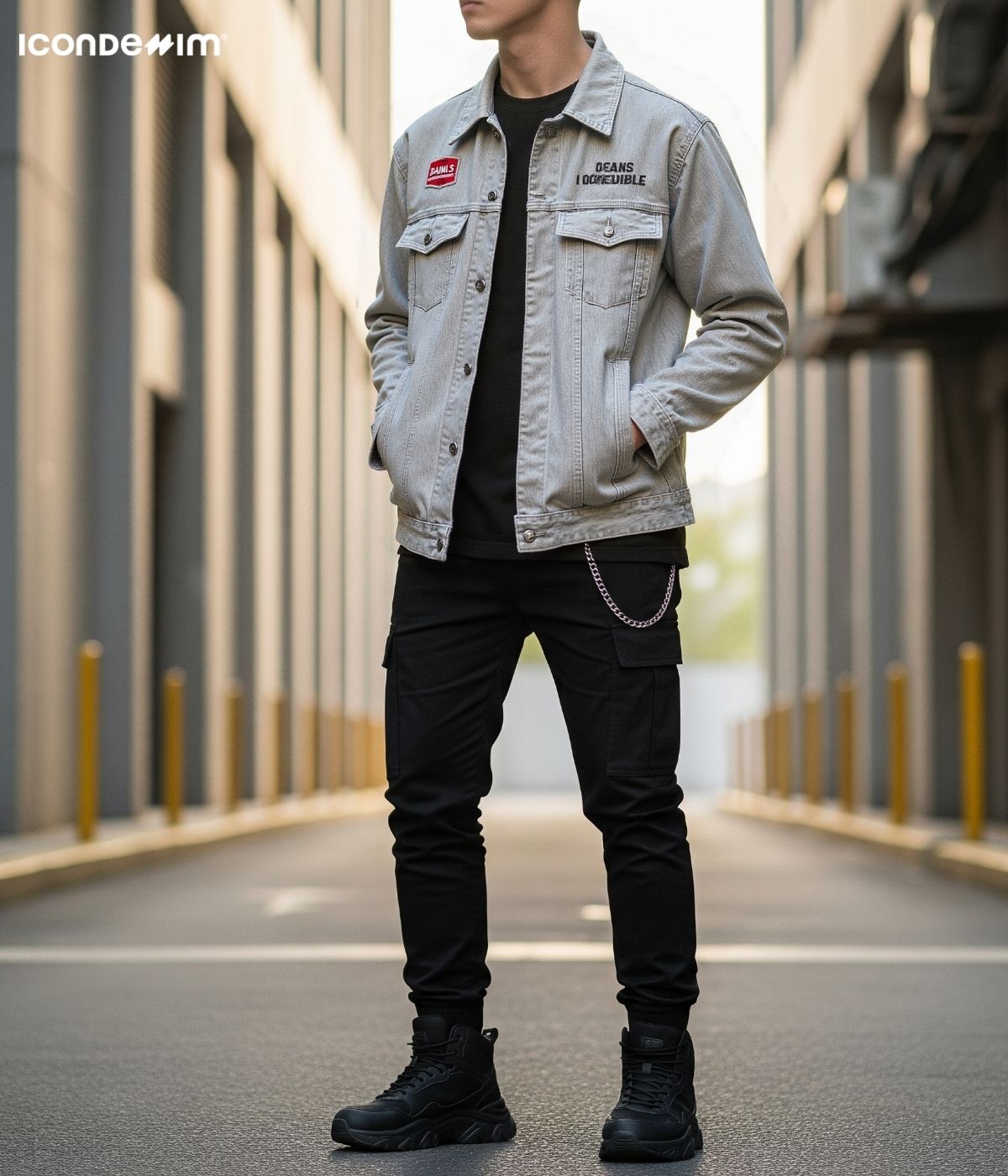 Áo khoác denim xám