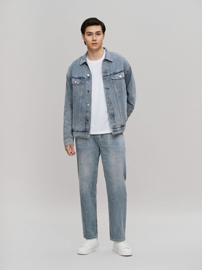 Áo Khoác Nam Trucker Denim ICDN Tag Form Regular