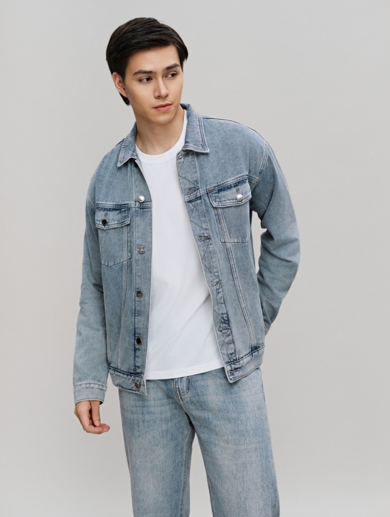 Áo Khoác Nam Trucker Denim ICDN Tag Form Regular