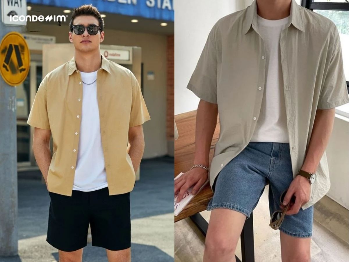 Áo khoác sơ mi và áo tank top bụi bặm