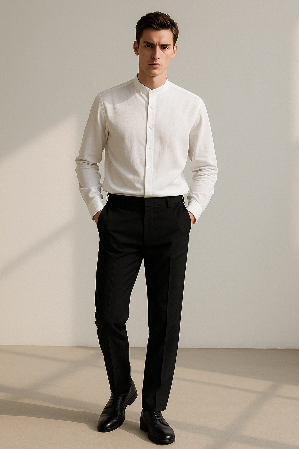 Áo sơ mi linen và quần chinos