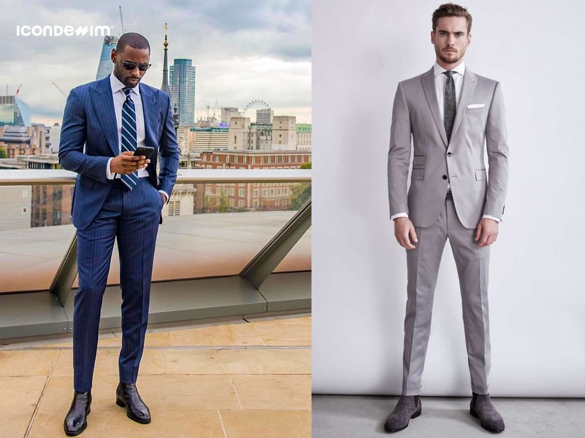 Bộ suit và chelsea boot đi đám cưới