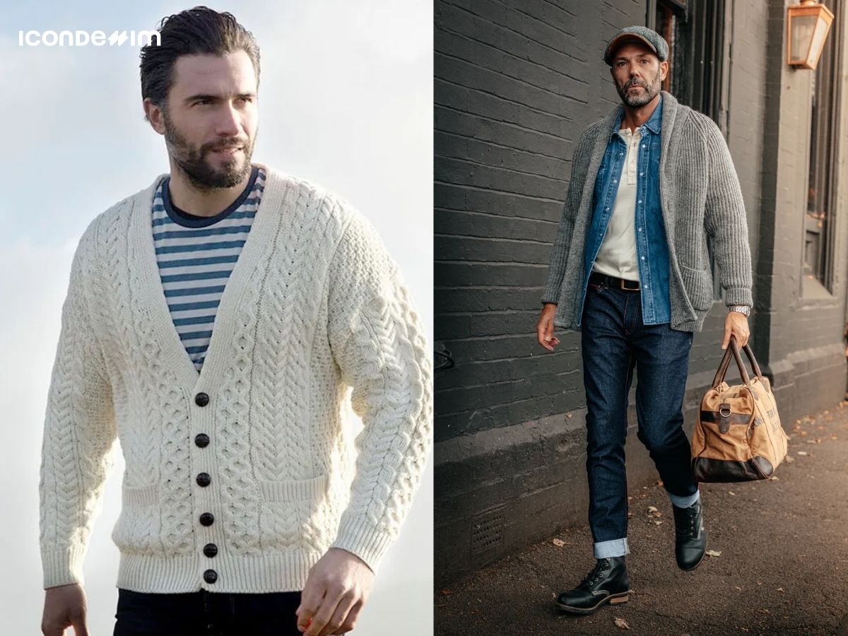 Có nhiều mẫu áo cardigan để nam giới lựa chọn