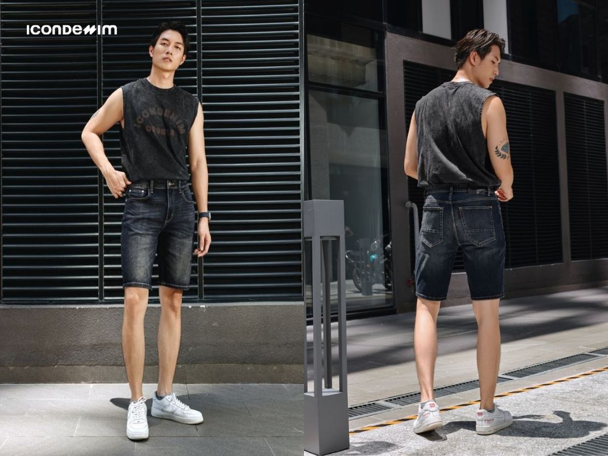 Phối đồ quần short với áo tank top