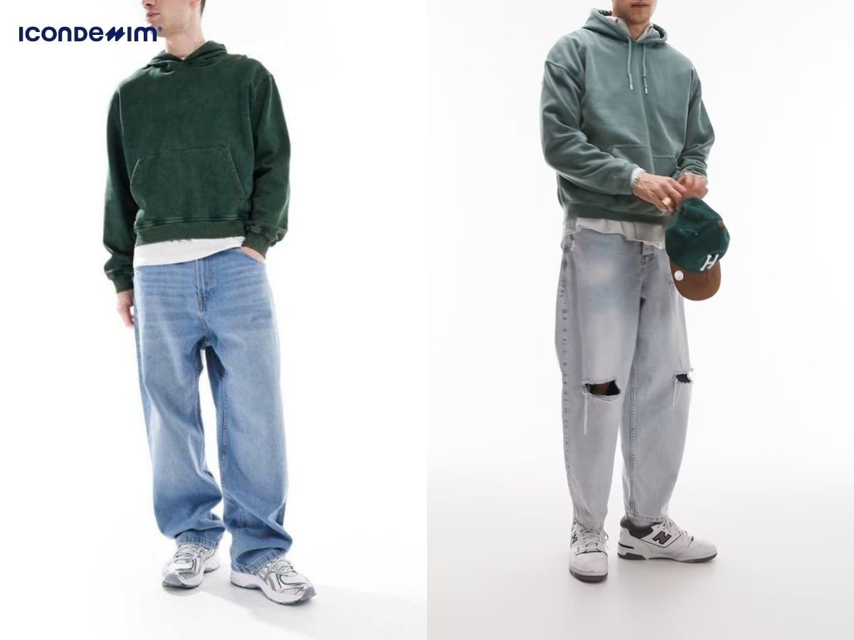 Quần jeans baggy đi với giày sneaker chunky