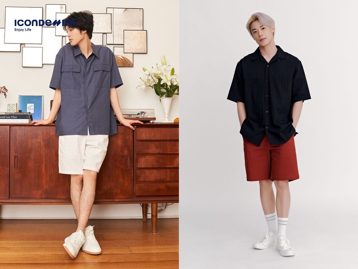 Phối áo sơ mi oversized với quần short