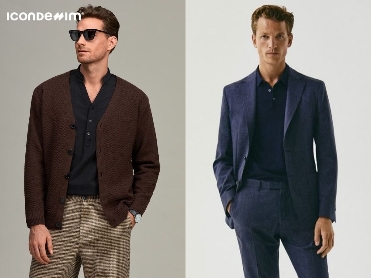 Phối đồ layering với áo polo và quần tây