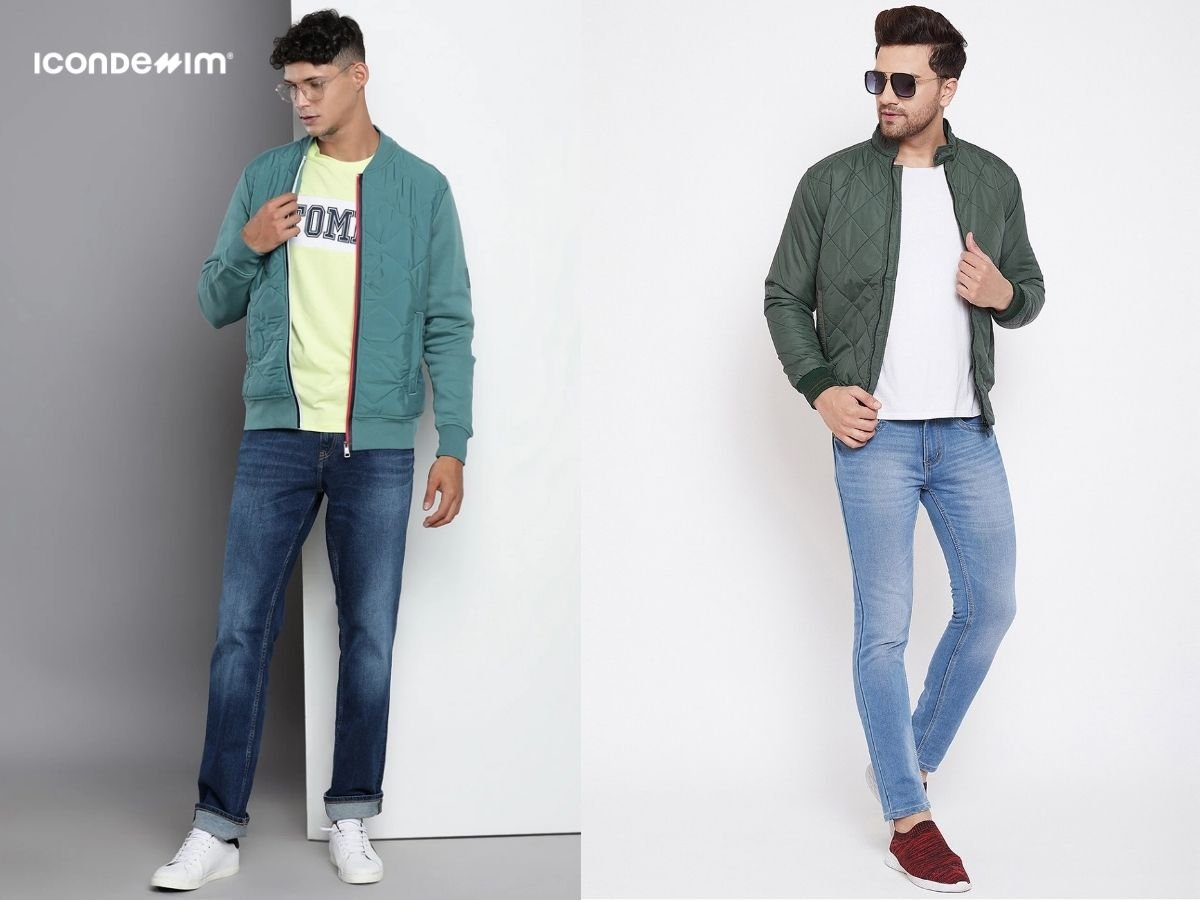 Phối áo bomber với quần jeans