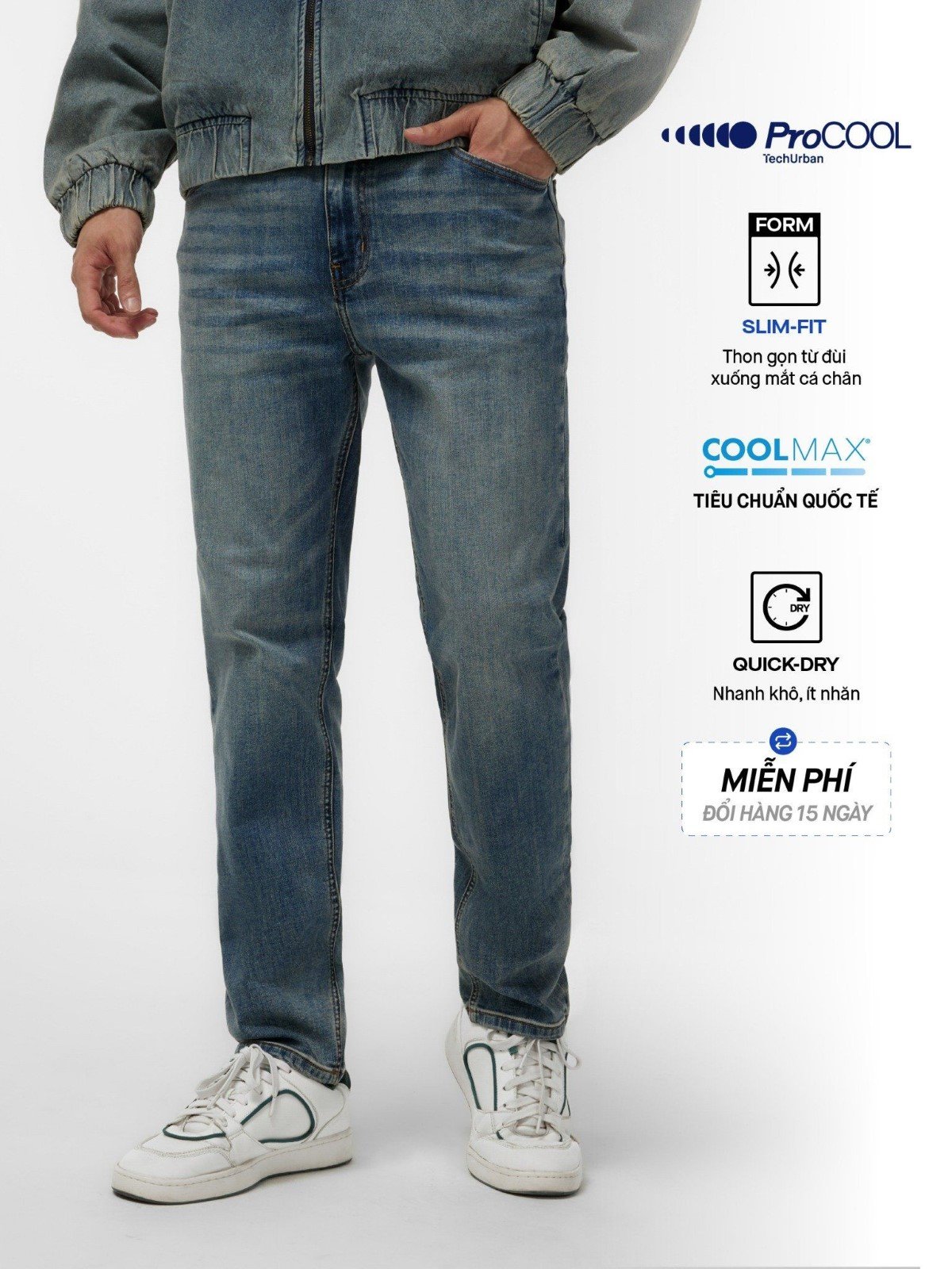 Quần jeans Procool chất liệu từ sợi làm mát