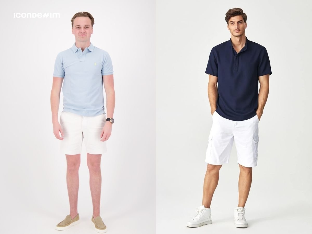 Phối đồ quần short với áo polo