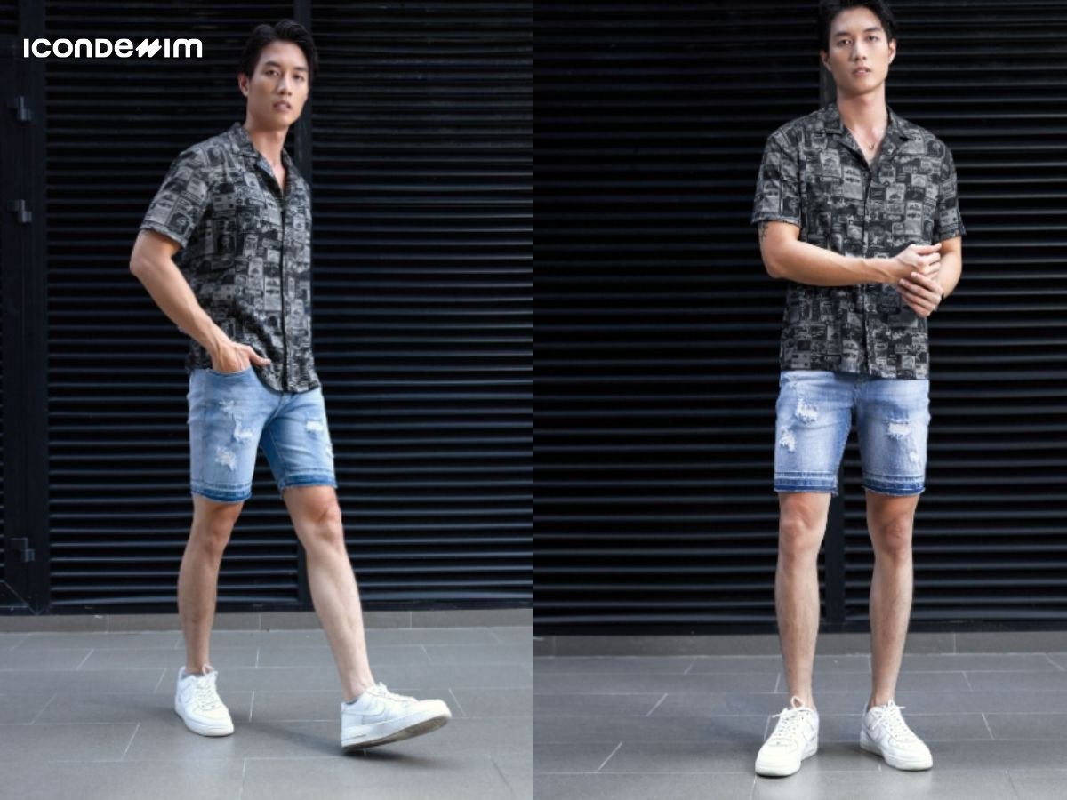 Sơ mi tay ngắn với quần jean là outfit cháy phố cực ngầu