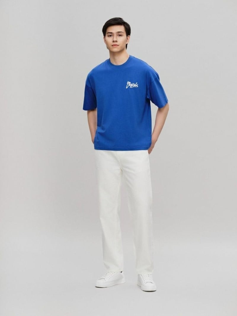 Quần Jean Nam Siêu Nhẹ Ống Suông ICON105 Lightweight Off White Form Straight