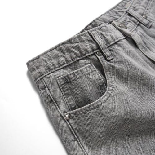 Quần Jean Nam Xám Trắng Ống Suông Dirt Wash Form Baggy