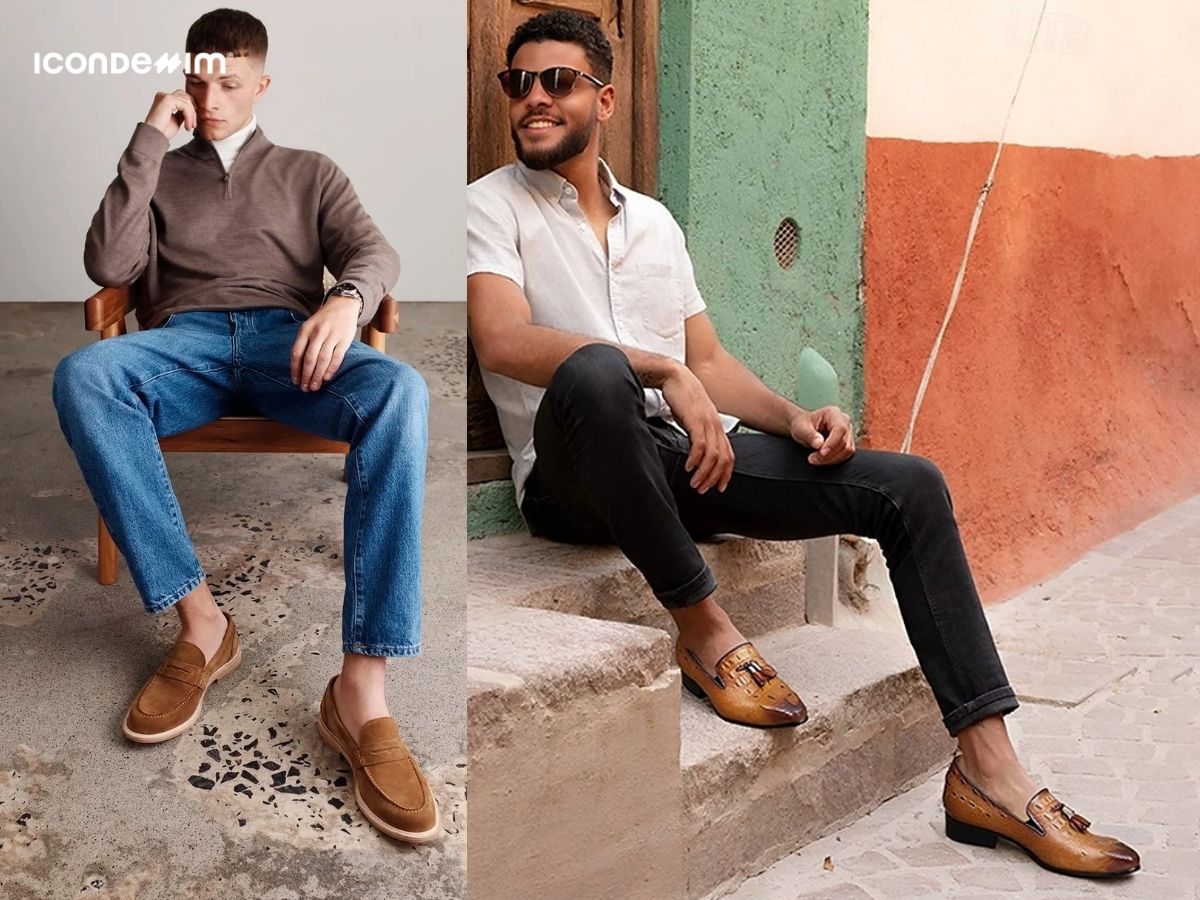 Quần jeans mix and match với giày lười