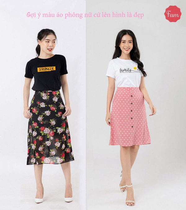 Gợi ý màu áo phông nữ cứ lên hình là đẹp