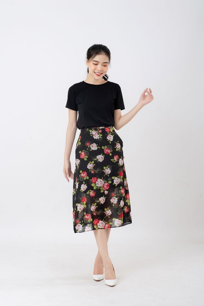 Chân váy dài chân váy midi dáng chữ A lưng cao phom đẹp  Shopee Việt Nam