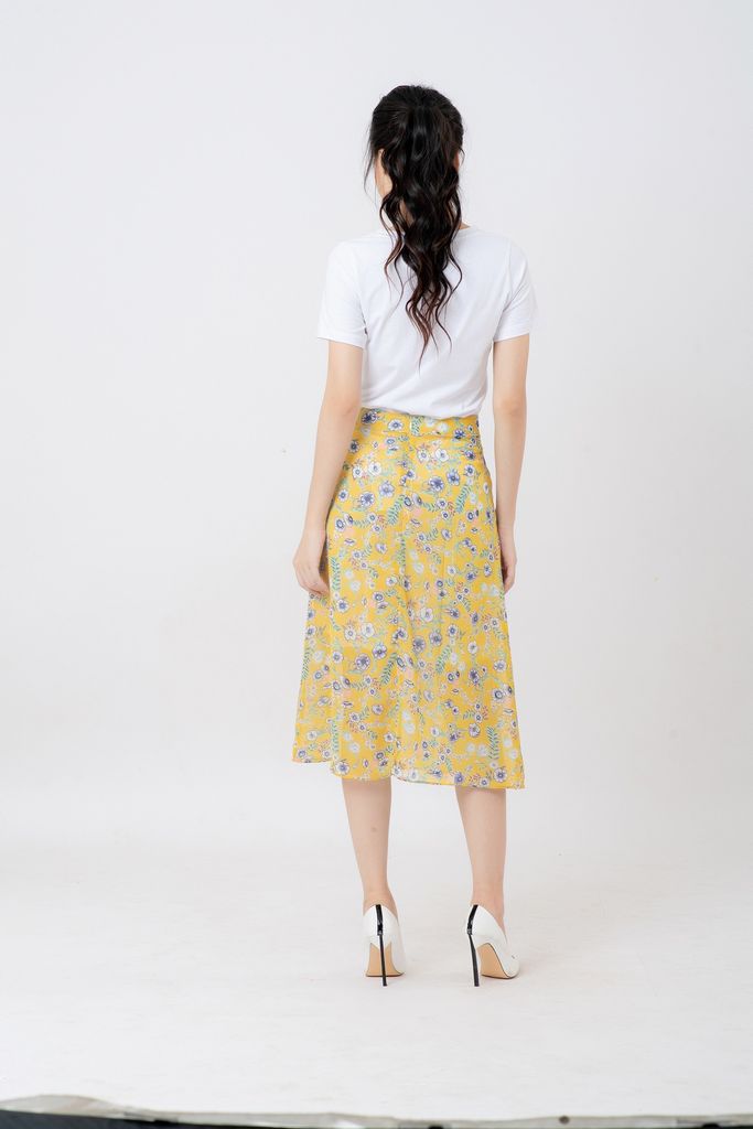 Chân váy xếp ly họa tiết tươi sáng CV02-28 | Thời trang công sở K&K Fashion