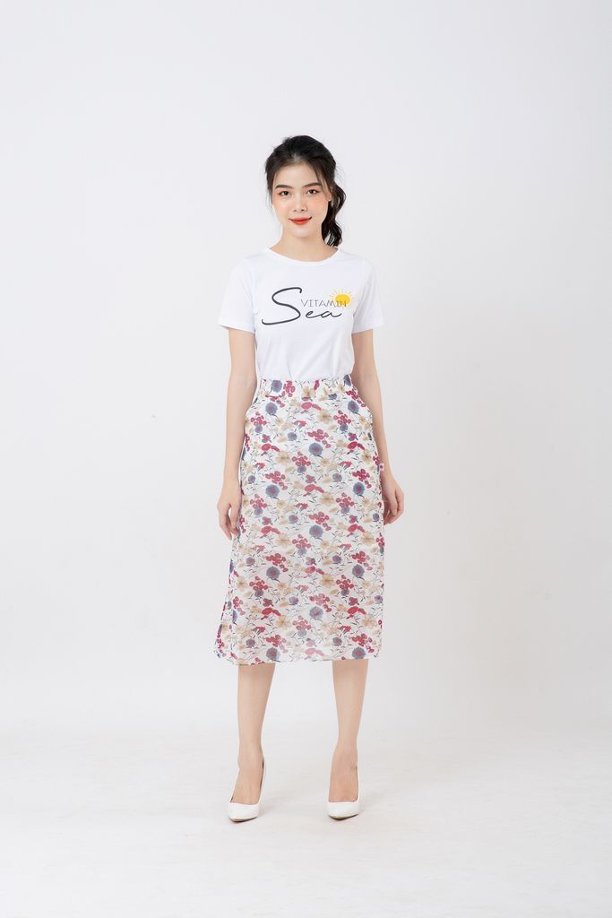 Refesh skirt - Chân váy cuốn xanh bông trắng | Shopee Việt Nam