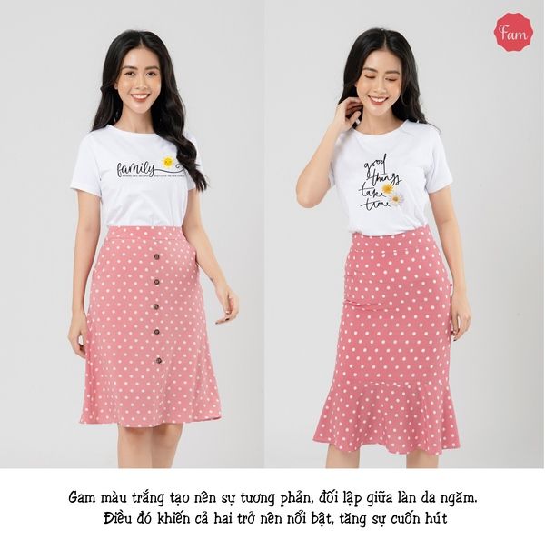 Gợi ý màu áo phông nữ cứ lên hình là đẹp