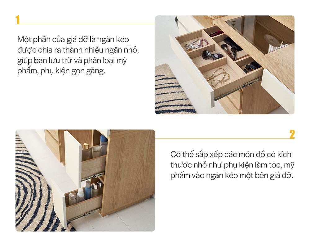 DT014 - BÀN TRANG ĐIỂM SCANDINAVIAN KÈM GƯƠNG L1150 - CHI TIẾT 06