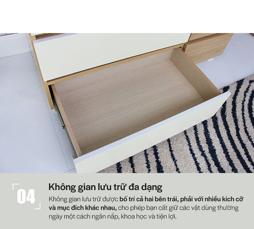 DT010 - BÀN TRANG ĐIỂM SCANDINAVIAN KÈM GƯƠNG 1150 - CHI TIẾT 04