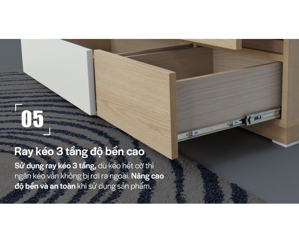 DT010 - BÀN TRANG ĐIỂM SCANDINAVIAN KÈM GƯƠNG 1150 - CHI TIẾT 05