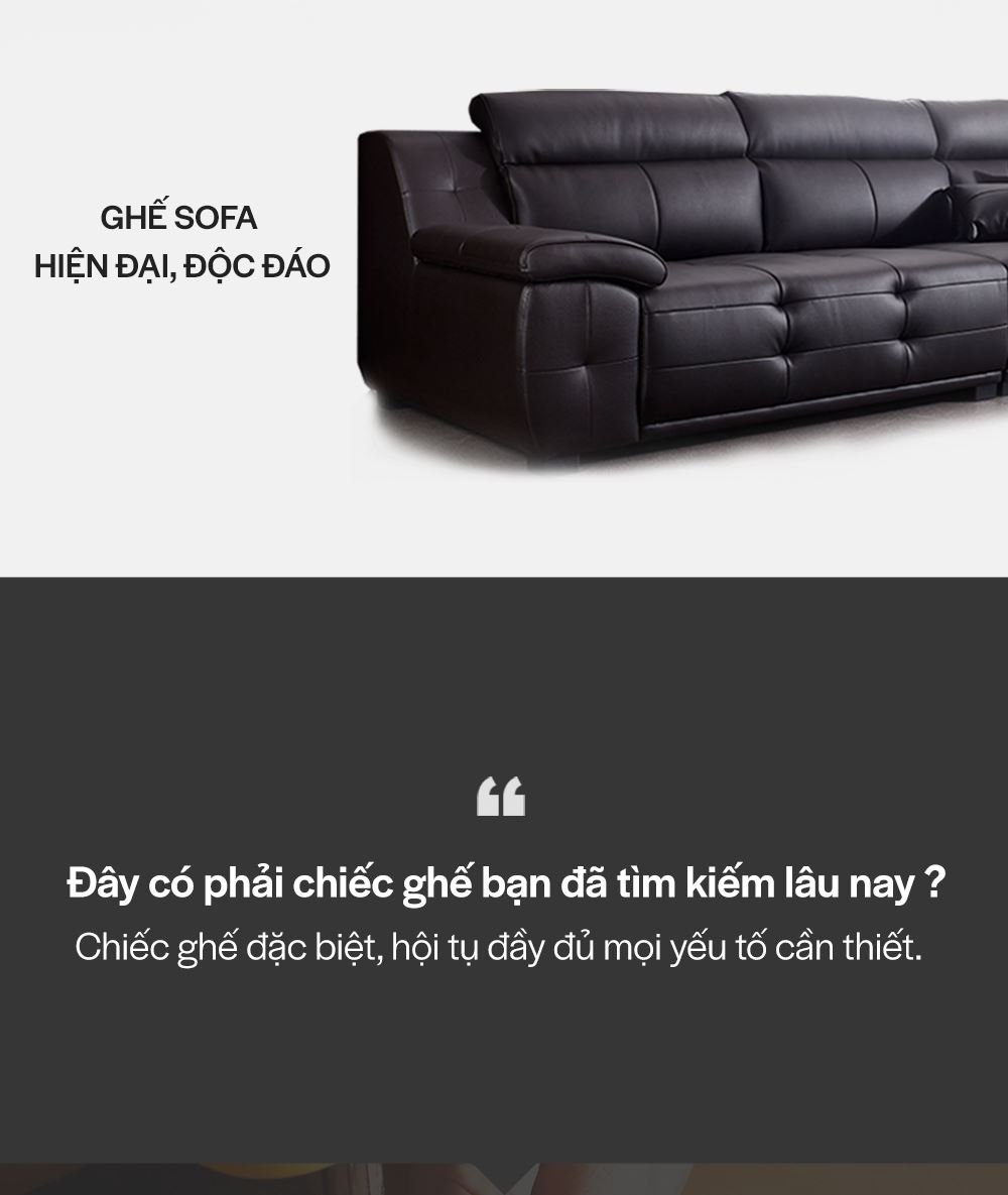 SF311 - GHẾ SOFA DA THẬT 4 CHỖ KÈM ĐÔN - GIỚI THIỆU