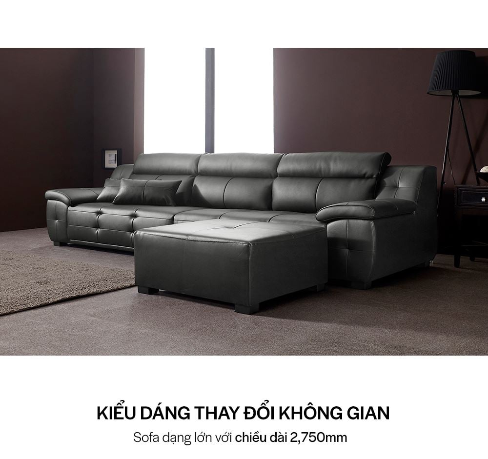 SF311 - GHẾ SOFA DA THẬT 4 CHỖ KÈM ĐÔN - CHI TIẾT 03