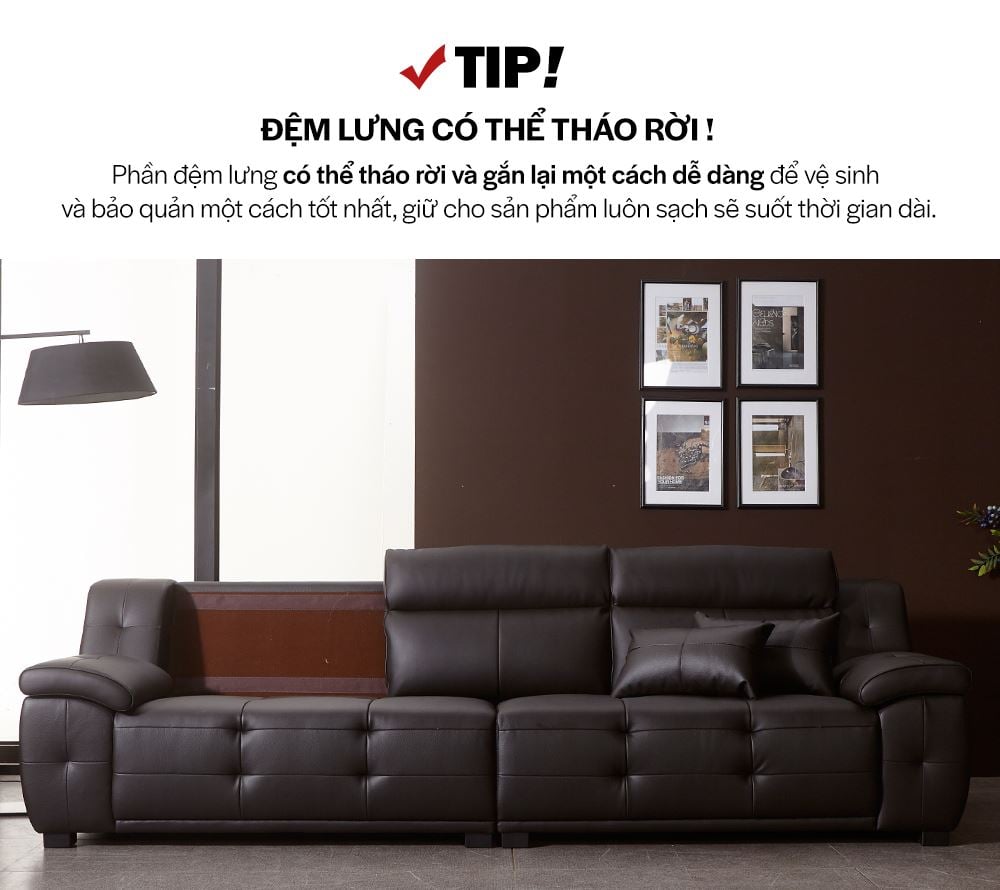 SF311 - GHẾ SOFA DA THẬT 4 CHỖ KÈM ĐÔN - CHI TIẾT 05