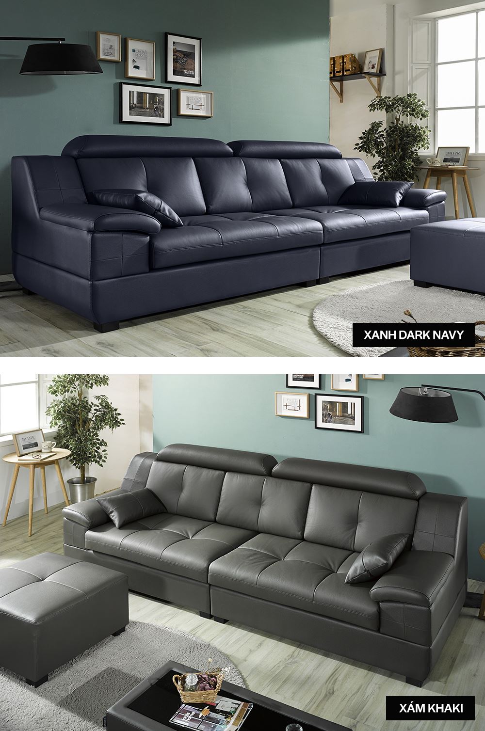 SF1352 - GHẾ SOFA DA THẬT 4 CHỖ KÈM ĐÔN - GIỚI THIỆU 02