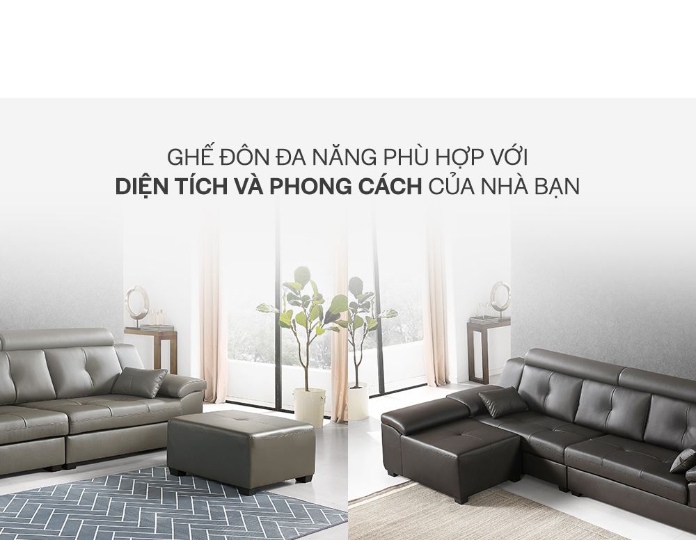 SF301 - GHẾ SOFA DA THẬT 4 CHỖ NGỒI KÈM ĐÔN - CHI TIẾT 14