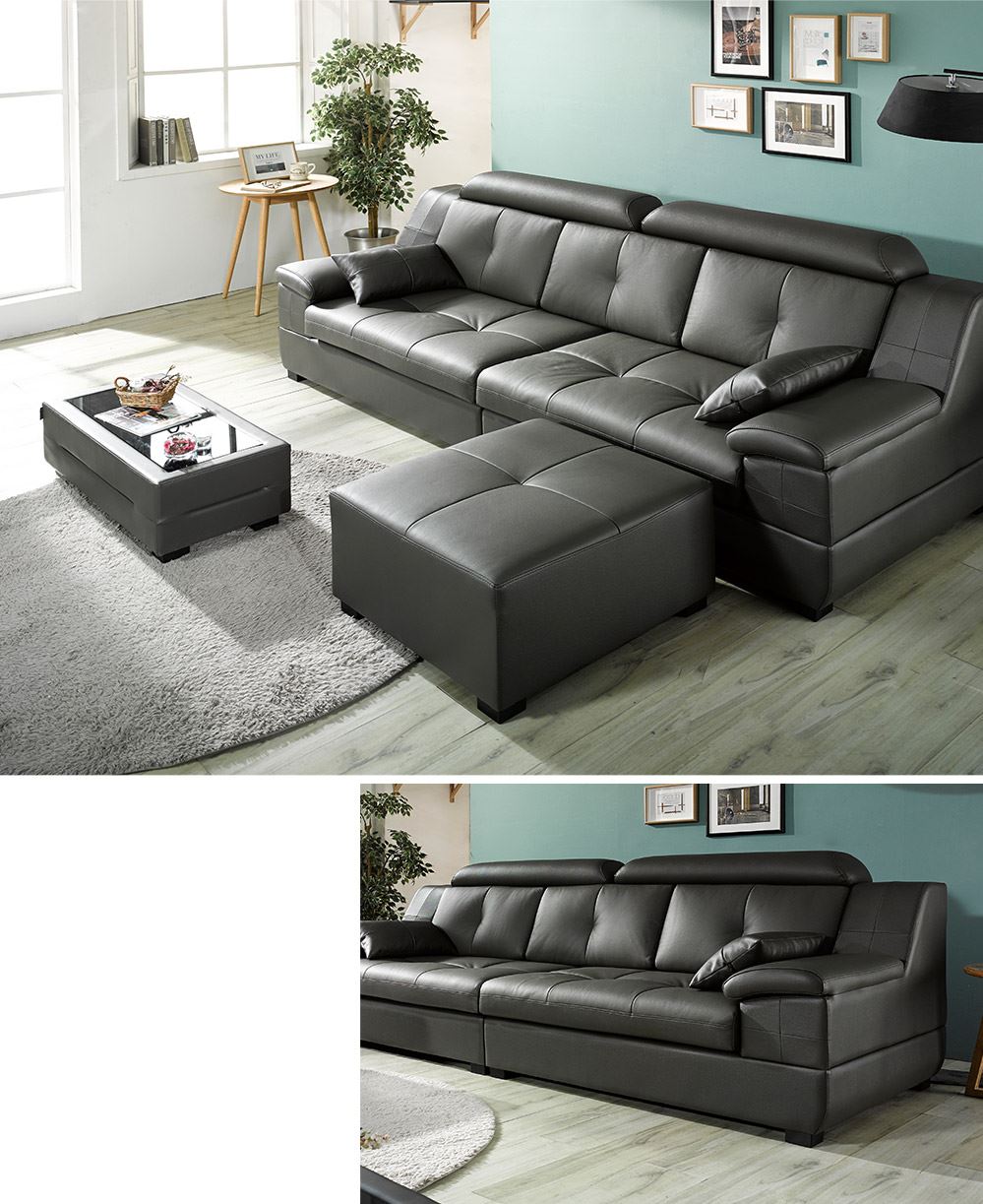 SF1352 - GHẾ SOFA DA THẬT 4 CHỖ KÈM ĐÔN - CHI TIẾT 01