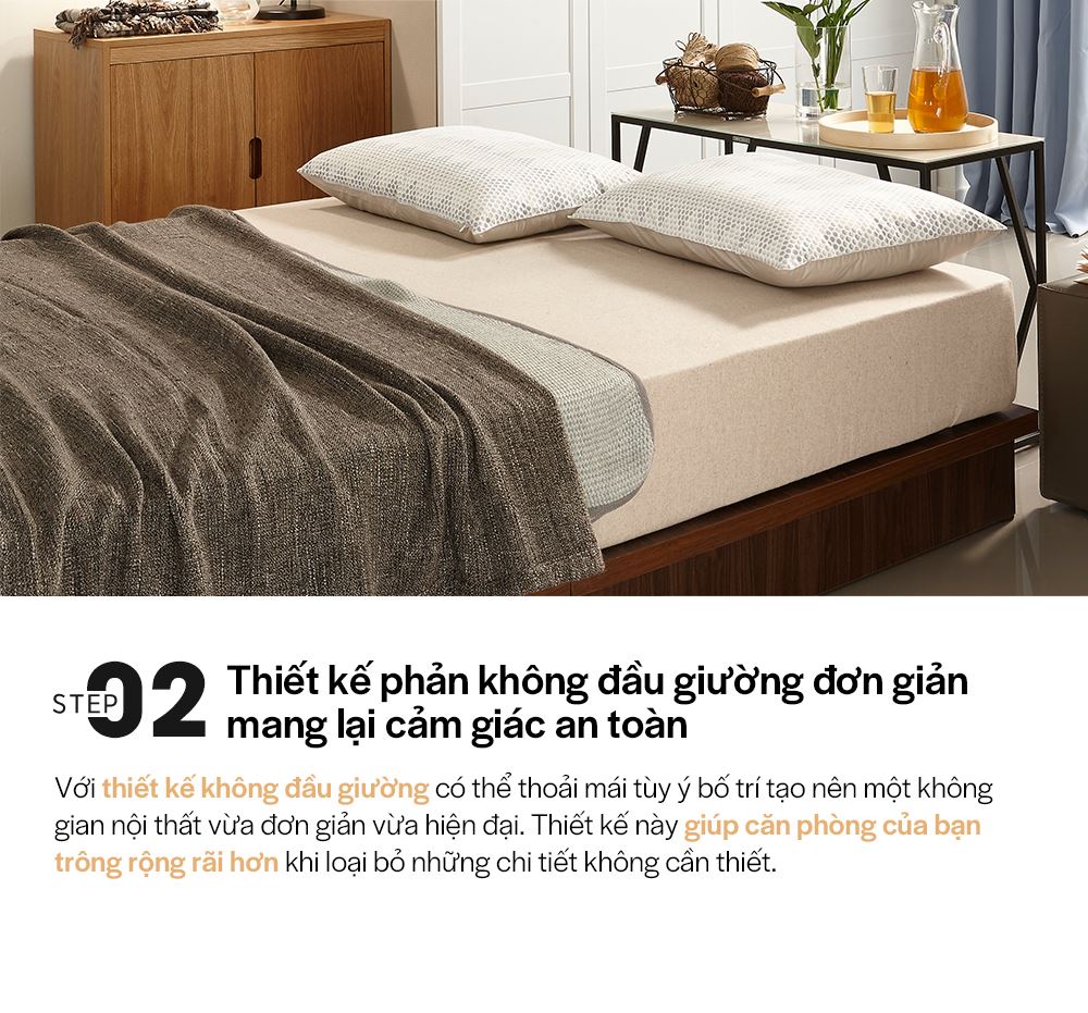 DB008A - GIƯỜNG GỖ HIỆN ĐẠI CÓ NGĂN KÉO SIZE QUEEN - CHI TIẾT 03