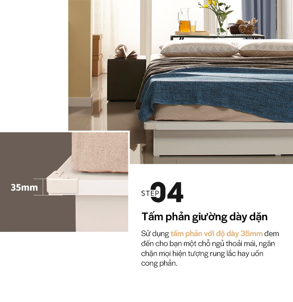 DB008A - GIƯỜNG GỖ HIỆN ĐẠI CÓ NGĂN KÉO SIZE QUEEN - CHI TIẾT 05