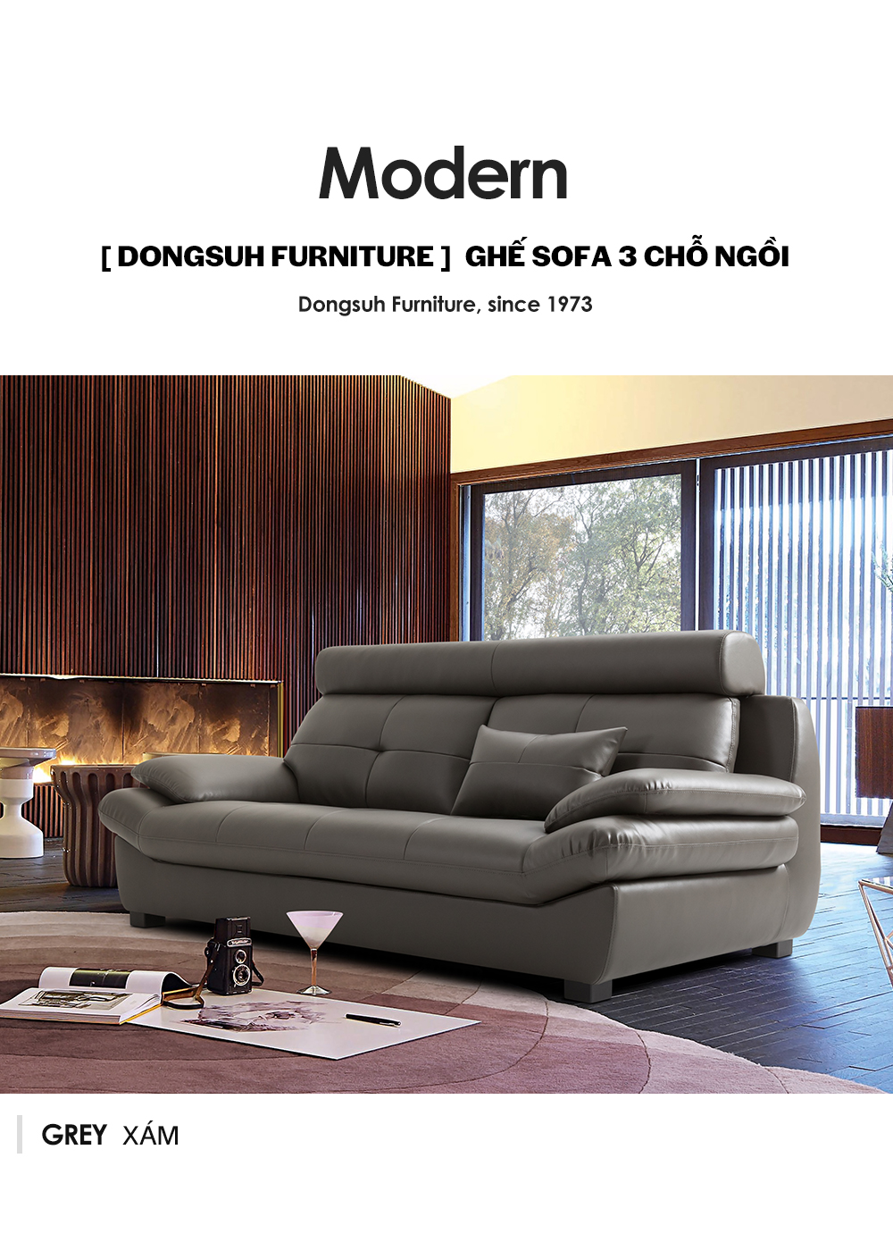 SF306 - GHẾ SOFA DA PU 3 CHỖ NGỒI - MÀU SẮC SP 01 