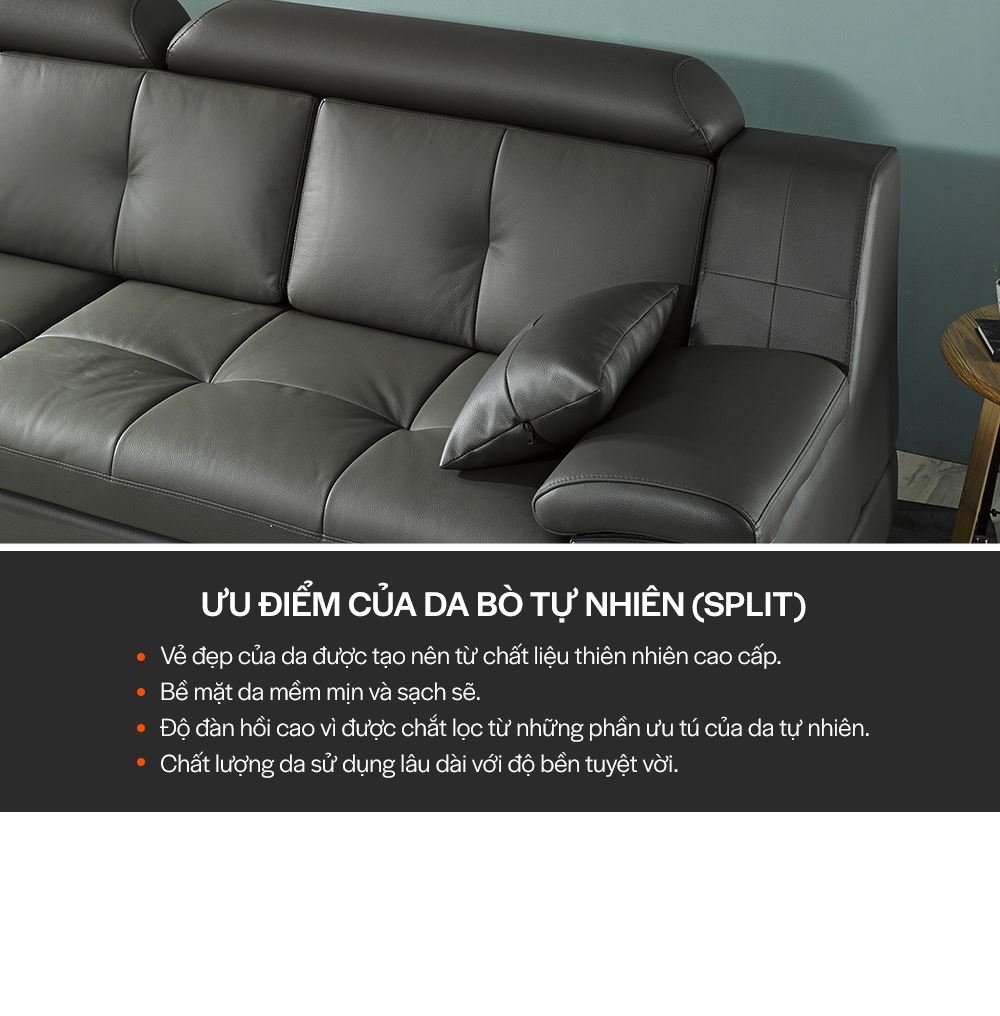 SF1352 - GHẾ SOFA DA THẬT 4 CHỖ KÈM ĐÔN - GIỚI THIỆU 04