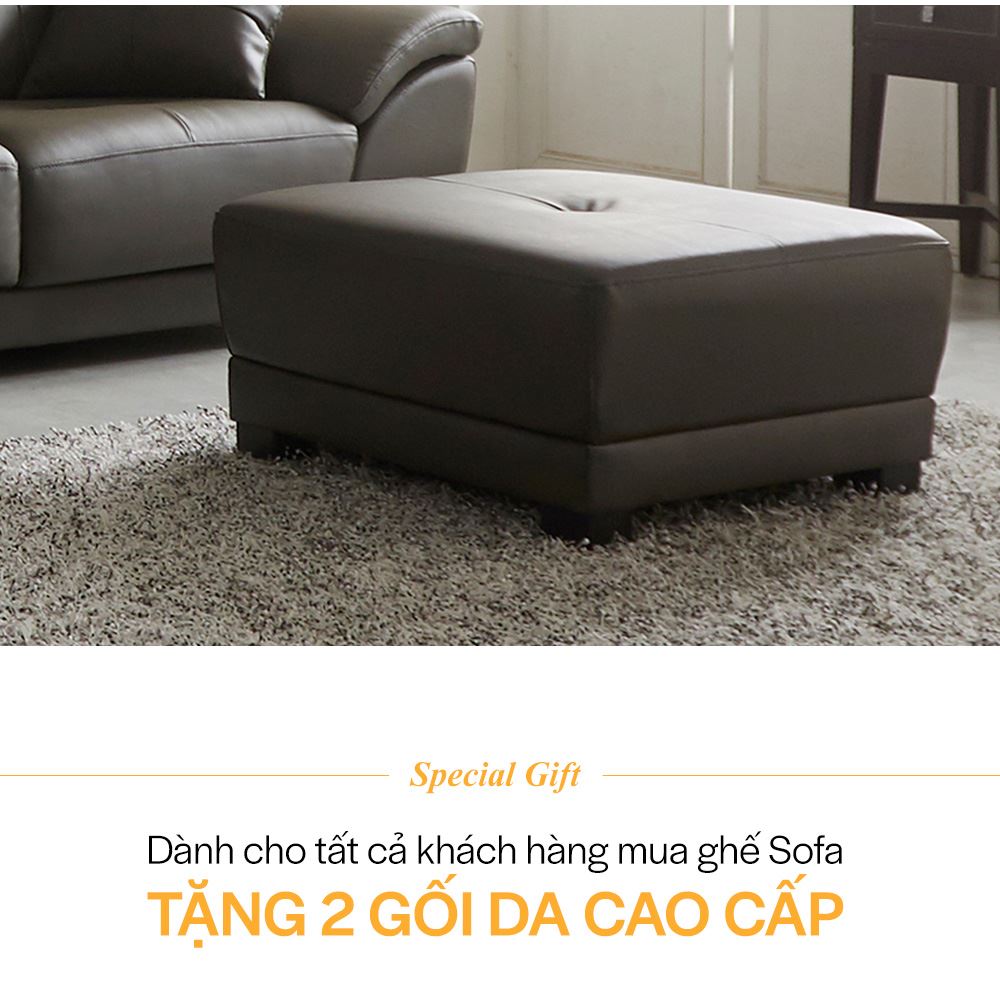 SF312 - GHẾ SOFA DA THẬT 3 CHỖ NGỒI KÈM ĐÔN - CHI TIẾT 08