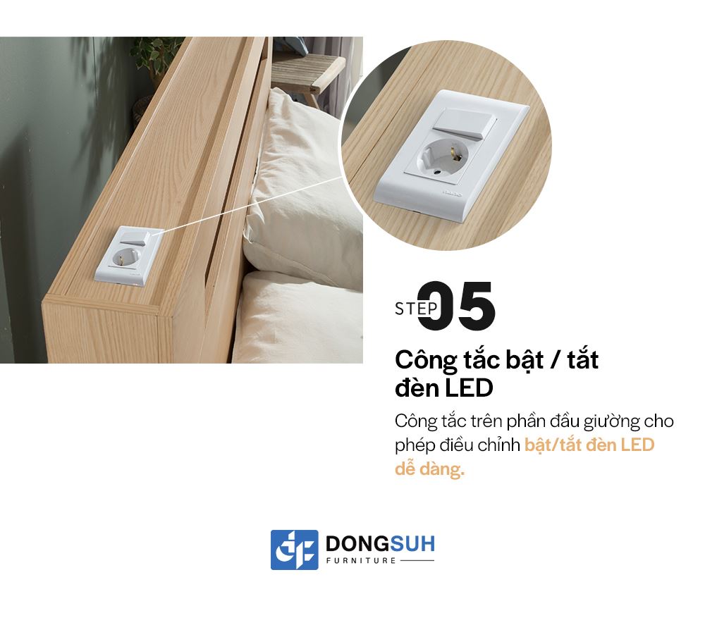 DB010 - GIƯỜNG LED SIZE QUEEN CÓ NGĂN KÉO - CHI TIẾT 06