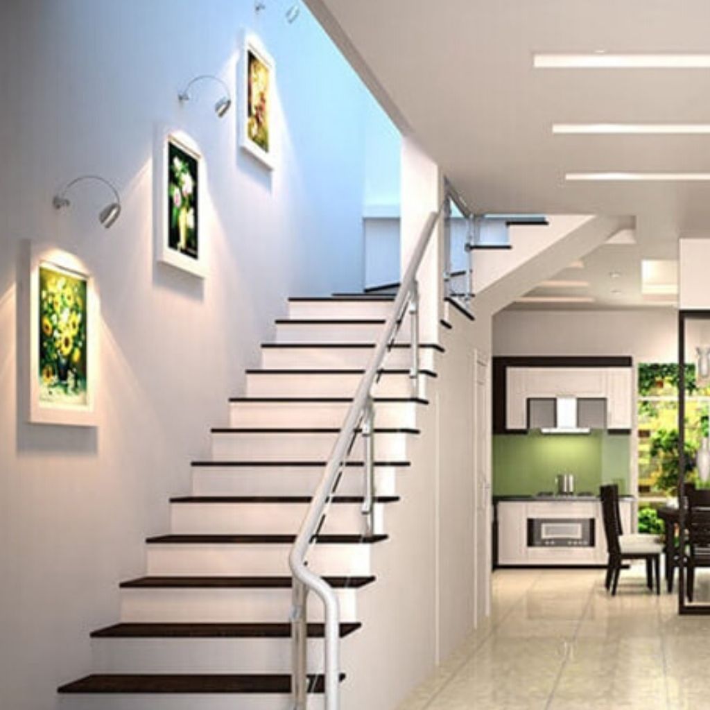10 Mẫu cầu thang dọc đẹp thiết kế ấn tượng nhất 2023 - SBS HOUSE