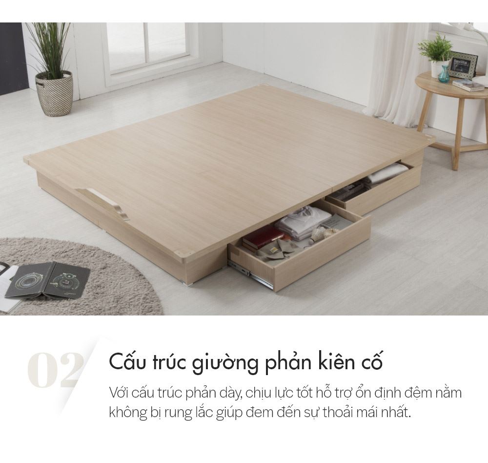 DB008A - GIƯỜNG GỖ HIỆN ĐẠI CÓ NGĂN KÉO SIZE QUEEN