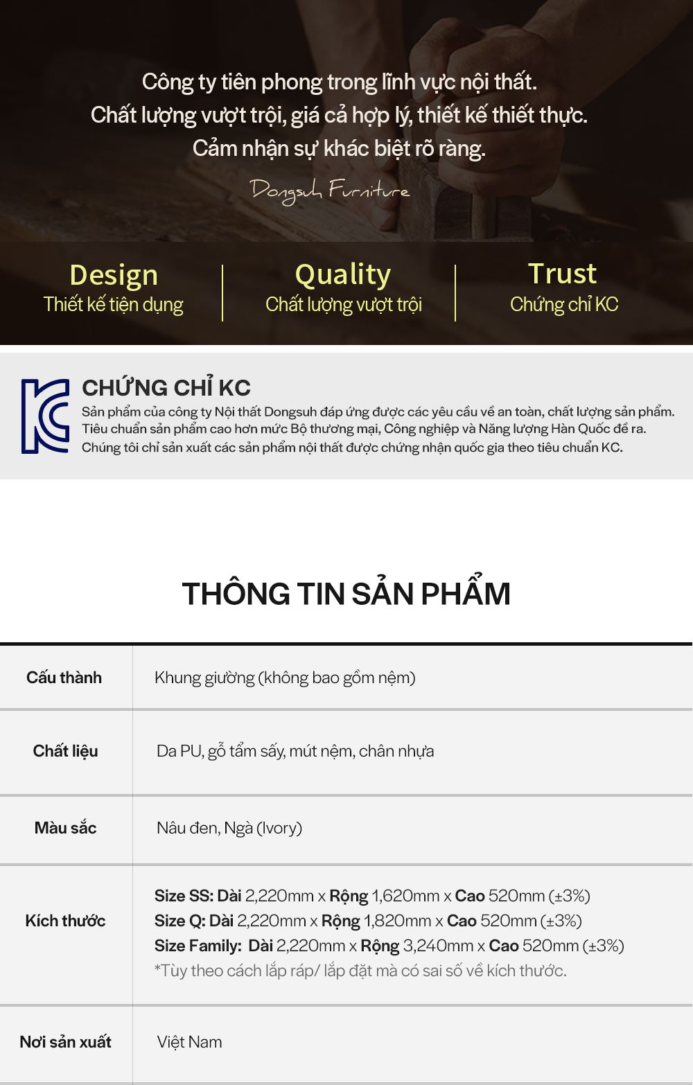 DS101 - GIƯỜNG PHẢN DA PU SIZE QUEEN - THÔNG TIN 