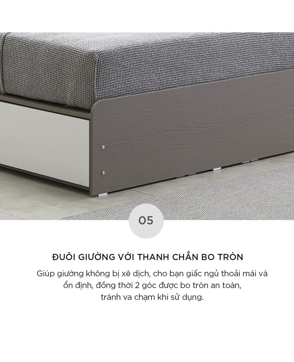 DB027 - GIƯỜNG NGỦ ĐÈN LED CÓ NGĂN KÉO MAY 