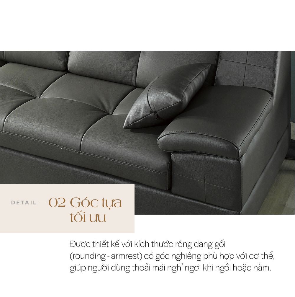 SF1352A - GHẾ SOFA DA THẬT 4 CHỖ NGỒI KÈM ĐÔN