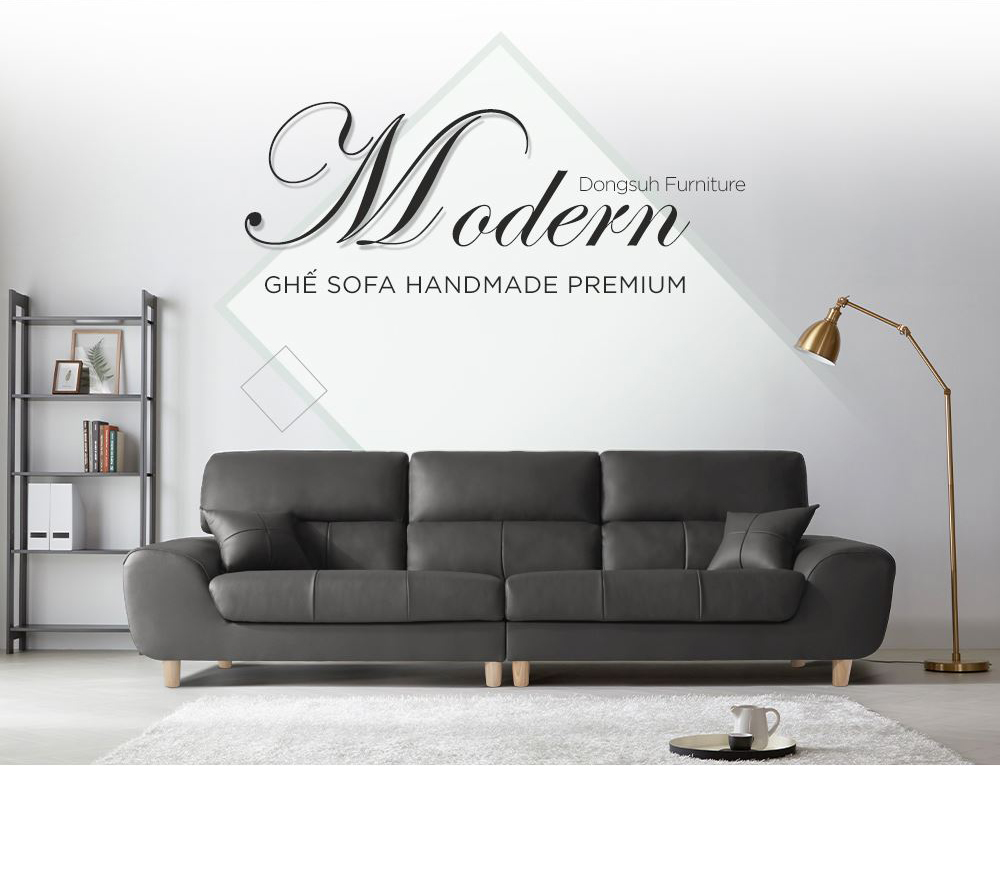 SF304 - GHẾ SOFA DA THẬT 4 CHỖ NGỒI KÈM ĐÔN